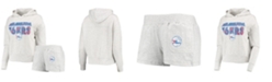 Concepts Sport Women's Cream Philadelphia 76ers Crossfield Long Sleeve Hoodie Top and Shorts Sleep Set